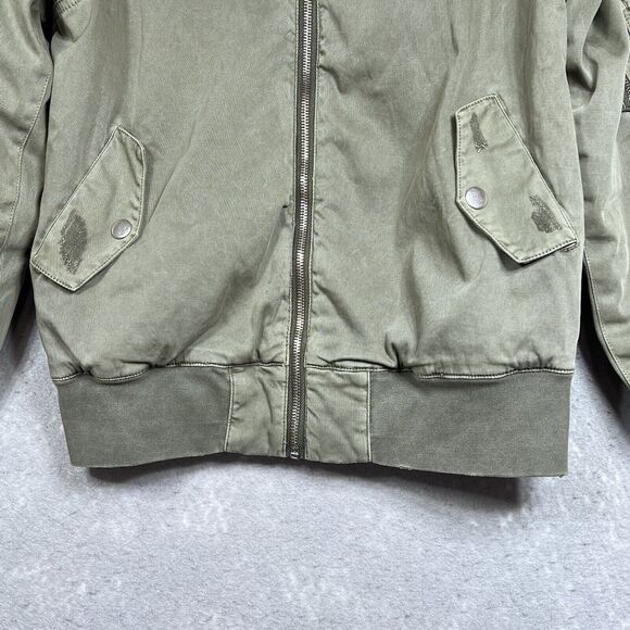 Hudson Jacket Womens Size Small Green Puffy Bomber Jacket Zipper Pockets - Picture 4 of 11